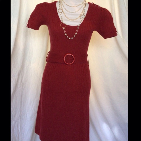 Red Betsey Johnson Cable Knit Dress - Picture 3 of 7